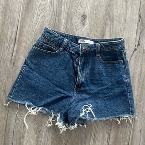 Zara Distressed Denim Shorts